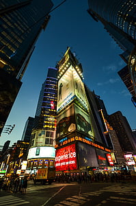 Niujorkas, New york city, Manhattan, naujas, didelis obuolys, miesto centras, dangoraižių