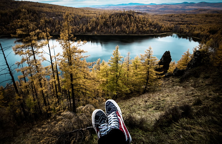 travel, aershan, shoes, lake, autumn, shoe, low section