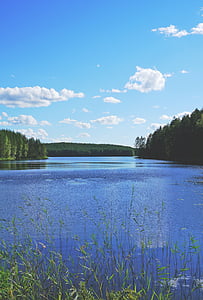 jezero, krajina, Příroda, voda, vody, Finsko, odpočinek