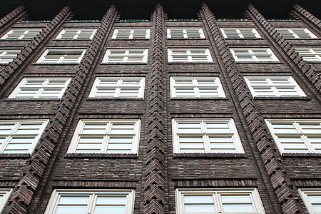 Čilė-namai, Kontorhaus ketvirtį, Hamburgas, langas, Architektūra, fasadas, Hanzos miestas