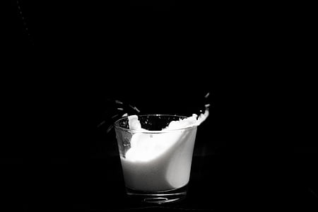 milk, white, black, liquid, movement, contrast, glass
