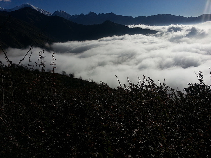 přírodní mrak, Příroda, Nepál krása, dobrodružství, Hora, vrchol hory, krajina