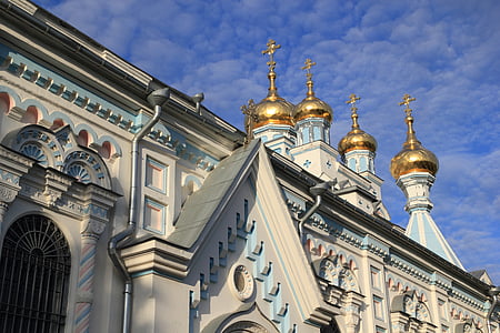 Letonia, Daugavpils, Biserica, ortodoxe, cruce, aur, ceapa