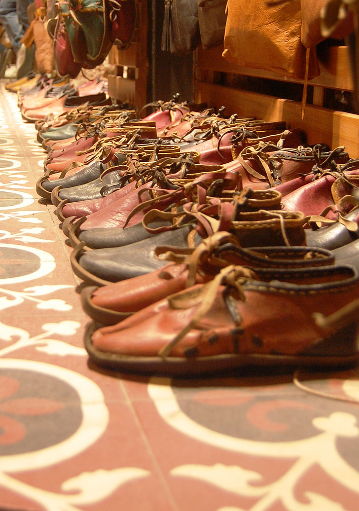 chaussures, brun, carreaux, Boutique, Istanbul