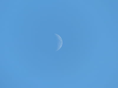 mesiac, Sky, modrá, Kosák, polmesiac, čoraz viac, Príroda