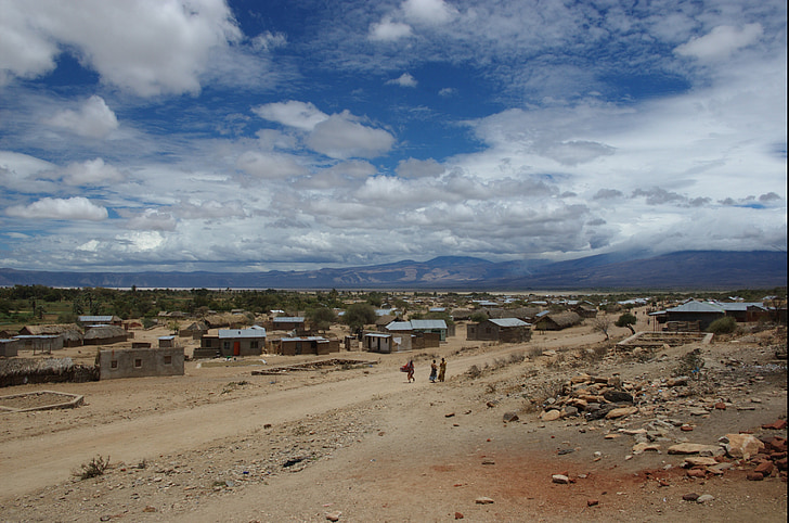 mangolacsíni, thị trấn nhỏ, eyasi hồ khô lên, Bắc tanzania