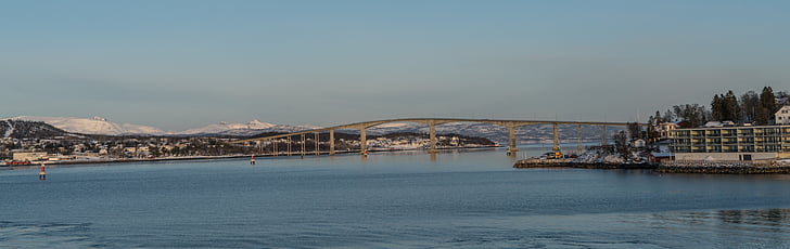 Norsko, Tromso, Most, Architektura, Hora, Skandinávie, krajina