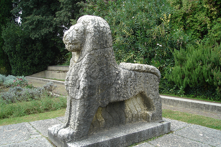 estatua de, Leo, piedra, escultura