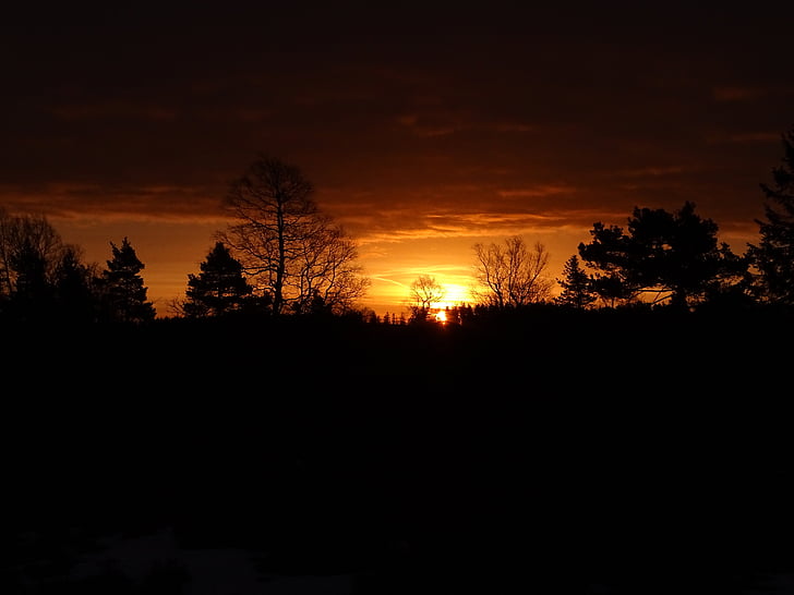 Sunrise, loodus, morgenstimmung, meeleolu, talvel sunrise, taevas, maastik