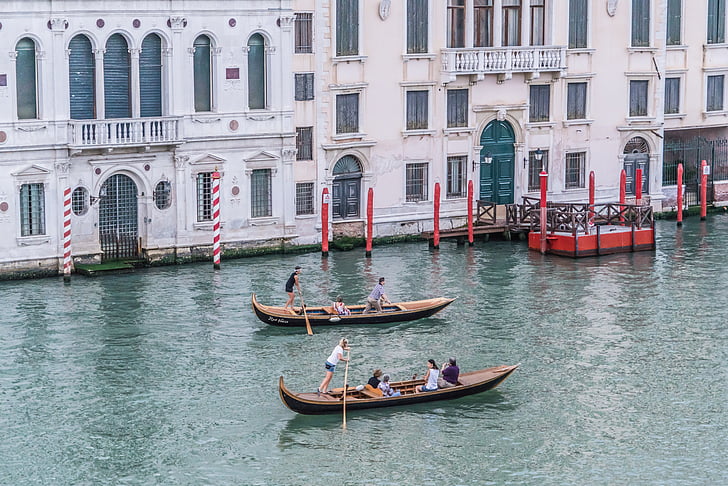 Wenecja, Włochy, gondola, odkryty, sceniczny, Architektura, Grand canal