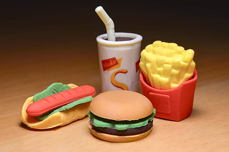 fichas, comida rápida, alimentos, hamburguesa, comida chatarra, plástico, restaurante