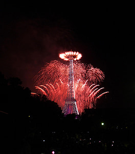 ognjemet, Eifflov stolp, Pariz, 14. julij