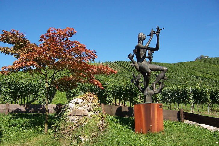 pemandangan, patung jalan, patung, patung, kebun anggur, Weinstadt-strümpfelbach