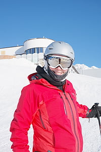 Skifahrer, Skifahren, Ski-Abfahrt, Ski, Schnee, Kälte, Spaß