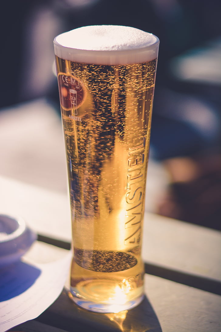 alcohol, bar, beer, blurred background, bubbles, coffee, cold