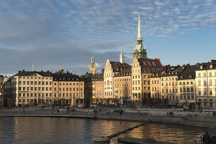 Стокгольм, Старый город, Швеция, Архитектура, Европа, городской пейзаж, Городские сцены