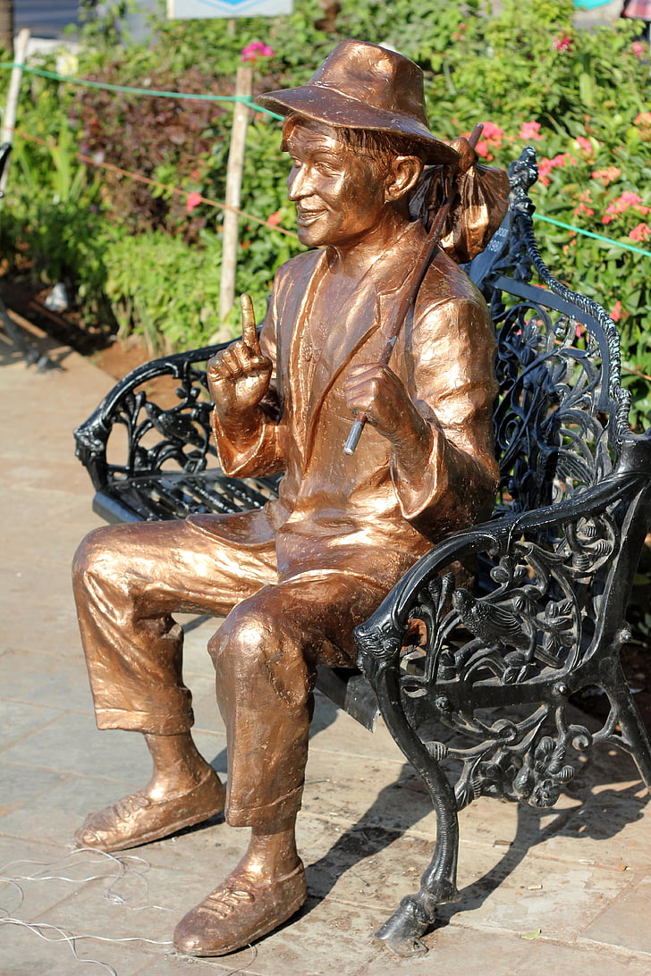Bollywood, Raj kapoor, estatua de, bronce