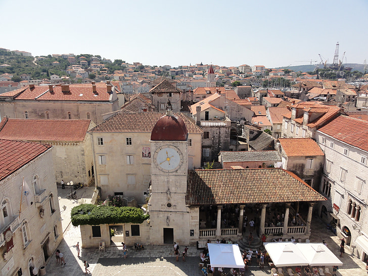 above the roofs of trogir, croatia, city