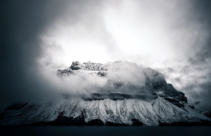 Banff, Canada, mùa đông, tuyết, băng, Windy, rừng