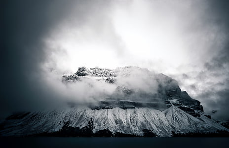 Banff, Kanada, zimowe, śnieg, lód, wietrzny, lasu