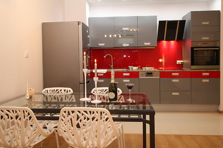 kitchen, kitchenette, apartment, room, house, residential interior, interior design