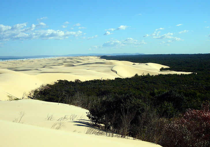 sand, dune, sky, wide, nature, australia, landscape