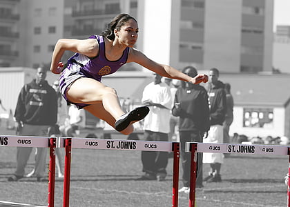 hurdles, track, race, competition, running, obstacle, outdoors