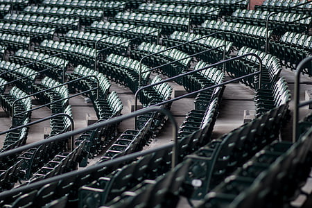 empty, pattern, railings, seats, stadium, in a row, backgrounds
