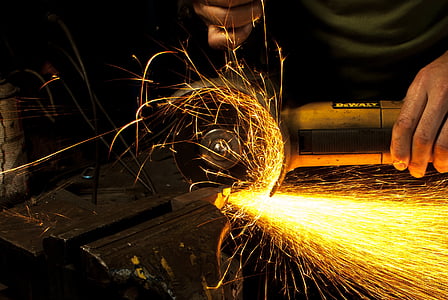grinder, grinding, corner, gumówka, metal, cutting, factory