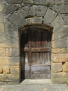 ajtó, Sarlat, Franciaország, Périgord, középkori, történelmi, székesegyház