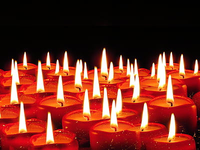 Kerzen, Docht, Weihnachten, Wachs, Licht, rot, Brennen