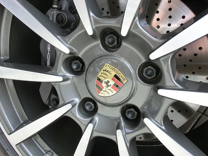 Porsche, roda, RIM, logam, logam, baja, transportasi