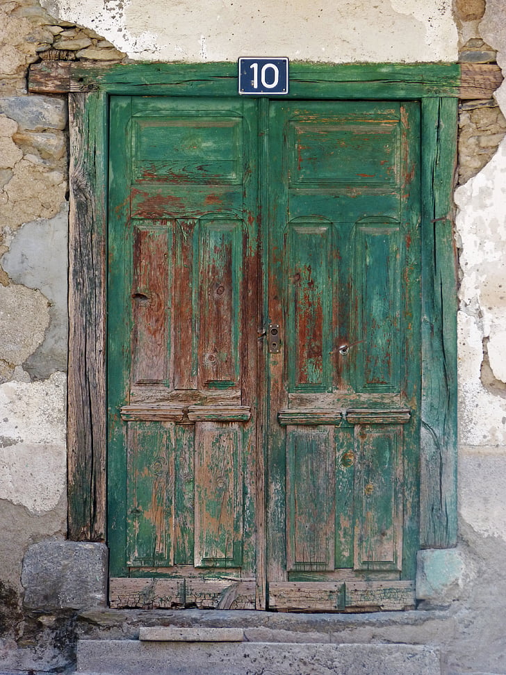 porte, portail, vieux, bois, Vielha, Val d’Aran, ébouriffé