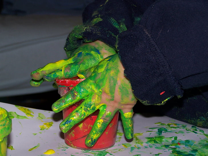 glezniecība, rokas, bērnu, mākslas darbs, radošās mākslas, manuālas darbības, bērnu pirkstus