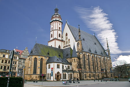 Leipzig, Sachsen, Tyskland, kirke, Thomaskirken, St. thomas, steder av interesse