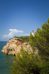 farol, Portugal, Costa, Algarve, mar, Atlântico, farol