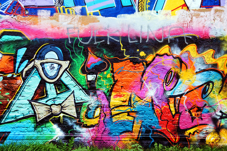 graffiti, falfestés, spray, Art, hauswand, festészet, permetezőgép