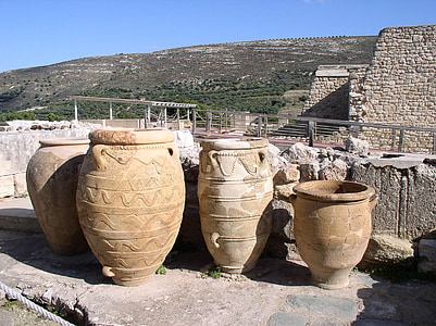 Amfora, Knossos, Kreta, Hellas, ferie, antikken, tempelet