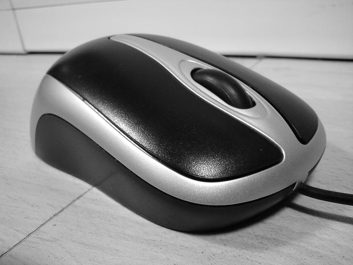 nero, bianco, fare clic su, computer, tecnologia, mouse