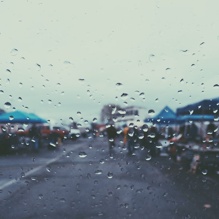 krople deszczu, szkło, powierzchni, roadview, deszcz, Okulary, upuść