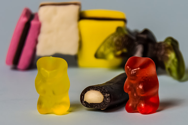 gummibärchen, saftbär, Χρυσή Αρκούδα, ζελέ φρούτων, Χάριμπο, θερμίδες, ζαχαρωτά γλυκόριζας