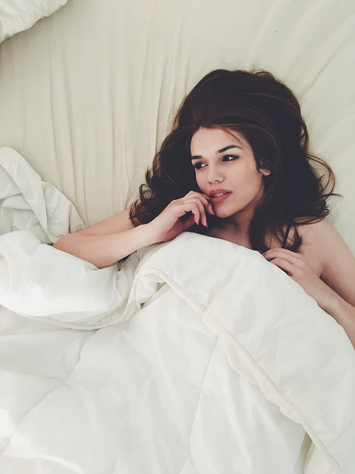 beautiful, bed, blanket, girl, pretty, sexy, woman