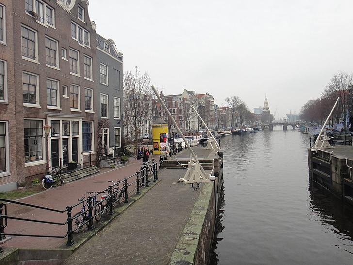 Amsterdam, canaux, canal, eau, canal, bateau nautique, rivière