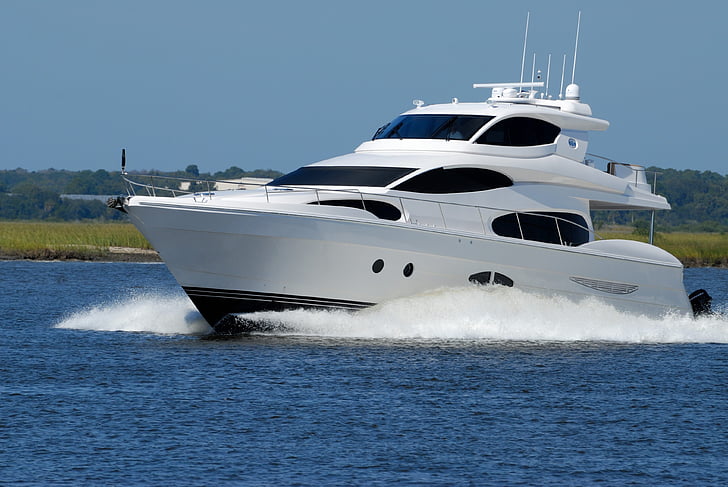 luxury yacht, boat, speed, water, river, ocean, sea