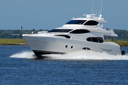 luxus yacht, csónak, sebesség, víz, folyó, óceán, tenger