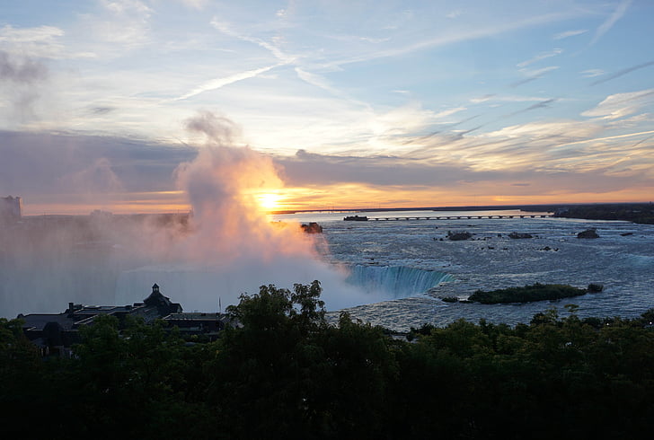 Kanada, Wodospad Niagara, Niagara, wodospad w sunrise, Niagara falls, Niagara Jeśli, wodospady