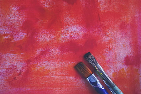 bright, paint, colour, pink, brushes, artist, art