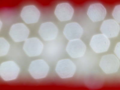 bokeh, arrière-plan, blanc, boules de, rouge, hexagone, Arrangement