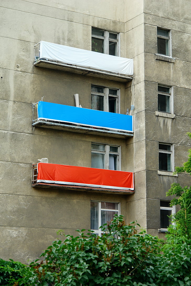 Oroszország, Novoszibirszk, zászló, erkély