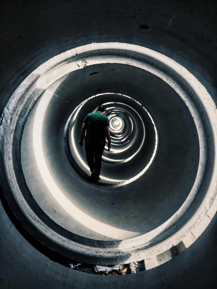 tunnel, da solo, urbano, cerchio